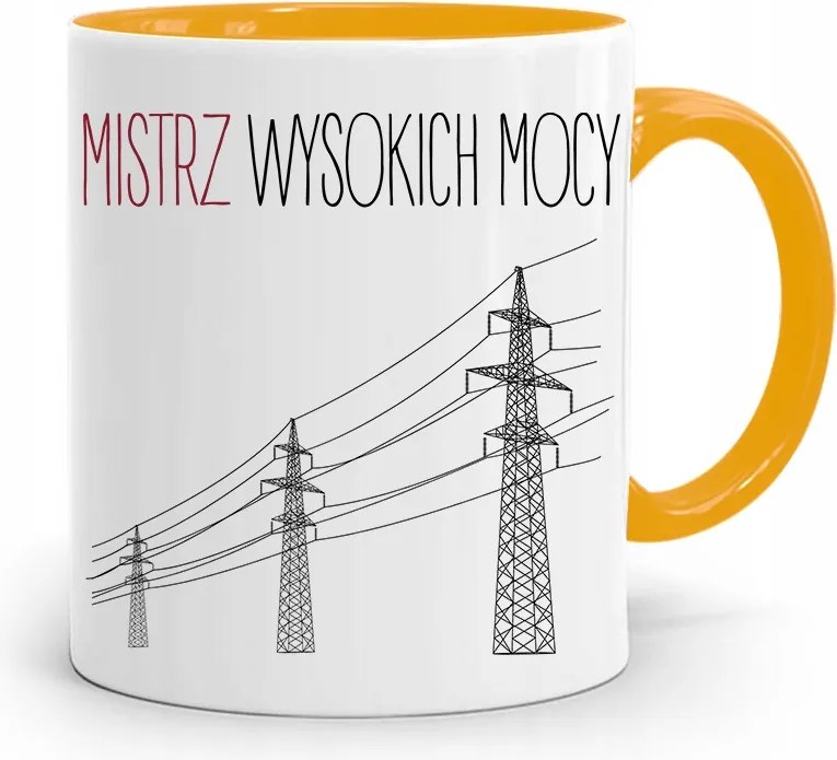 Sárga Bögre Ajándék Villanyszerelő Nagy Teljesítményű Mester fényképes nyomtatással