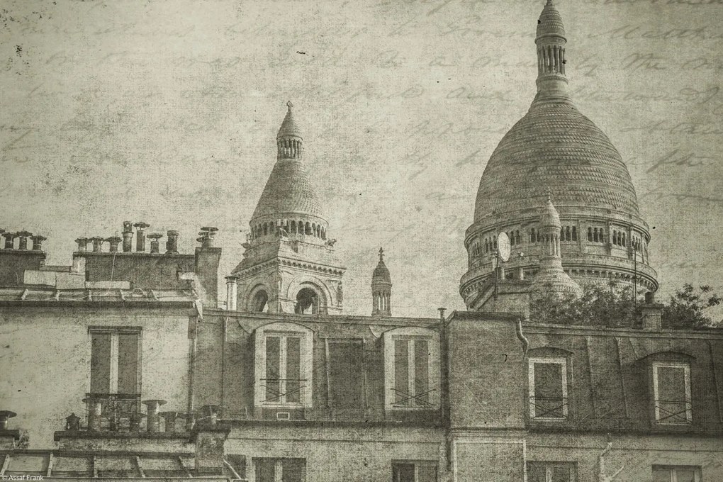 Poszter 30x20cm Lakóépületek kupolákkal Sacre Coeur Bazilika, Assaf Fr