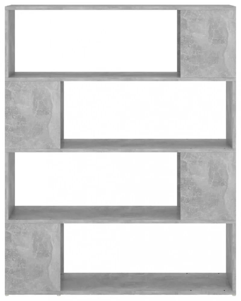 betonszürke térelválasztó könyvszekrény 100 x 24 x 124 cm