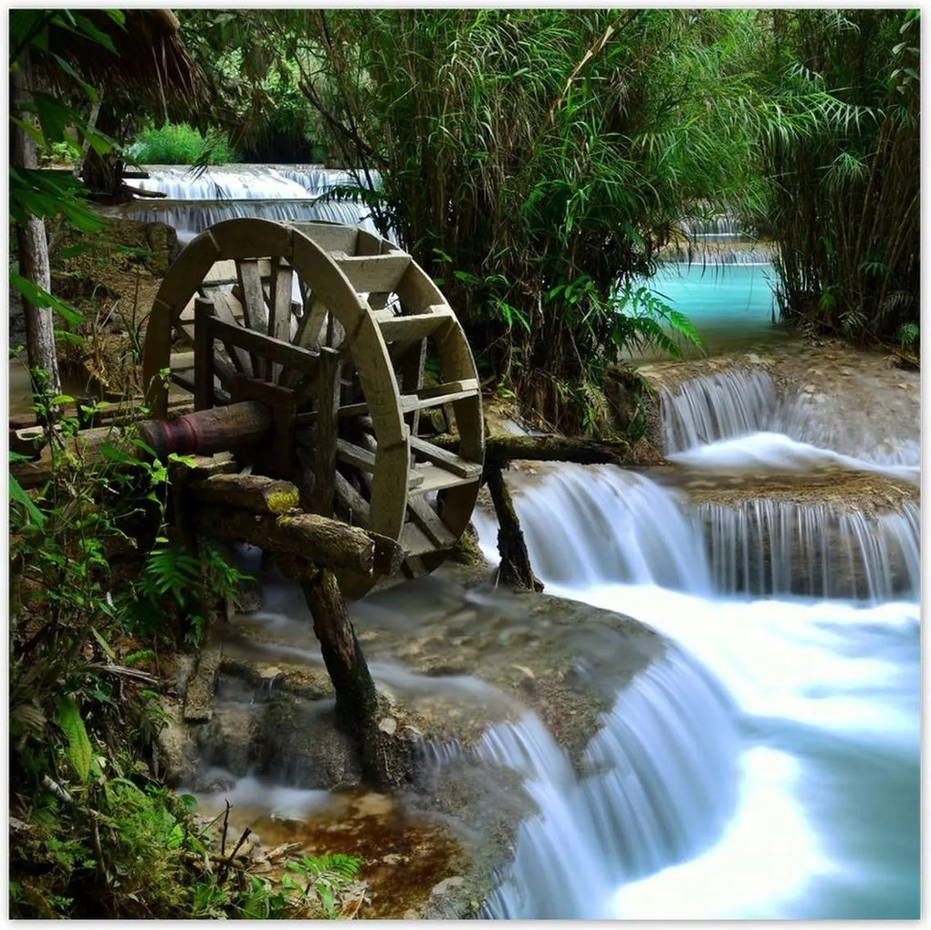 Poszterek 30x30 Fa malom a folyón