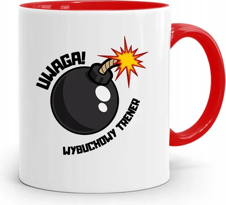 Edzőnőnek Edzőterem Bögre Piros, fényképes nyomott mintával