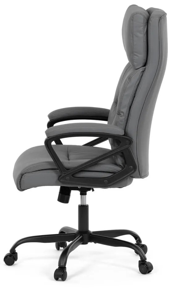 Scaun pivotant de birou confortabil în gri cu tapițerie din piele artificială. KA-Y346