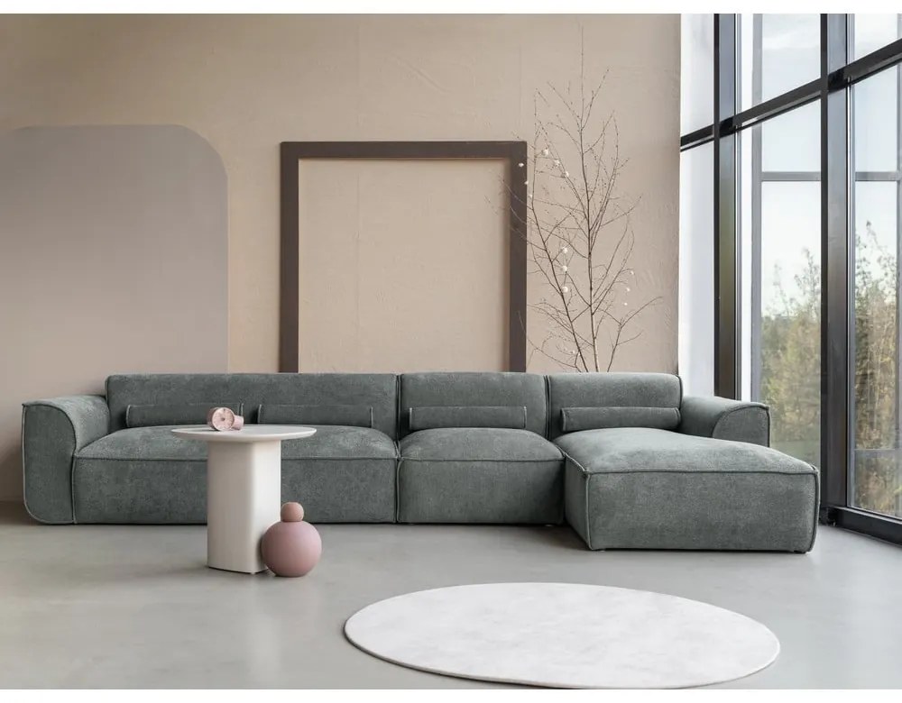 Világoszöld sarokkanapé (jobb oldali) Flex Felix – Miuform