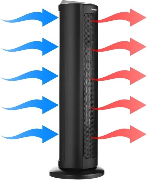 Sencor - Kerámia fűtőelemes ventilátor 1300/2200W/230V fekete + távirányító