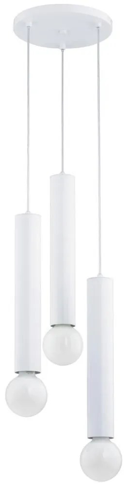 Csillár zsinóron TWISTER 3xE27/60W/230V á. 28 cm fehér