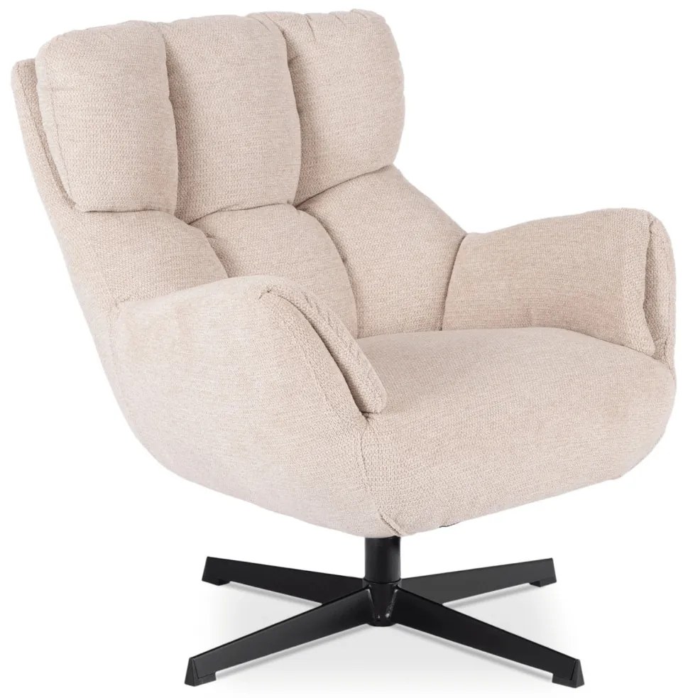 Fotel Wypoczynkowy Obrotowy REAL Kremowy