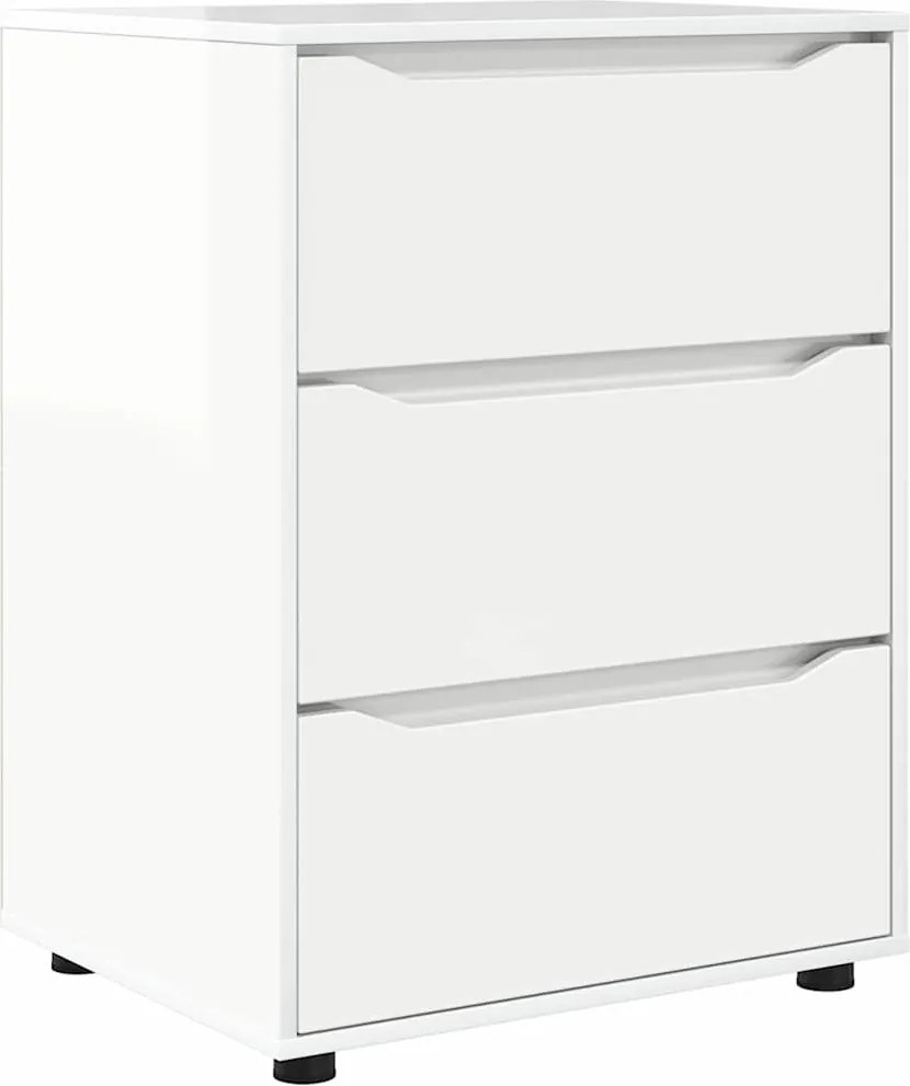 vidaXL Tárolószekrény Magas Fényű Fehér 60 x 48 x 81 cm Faanyag