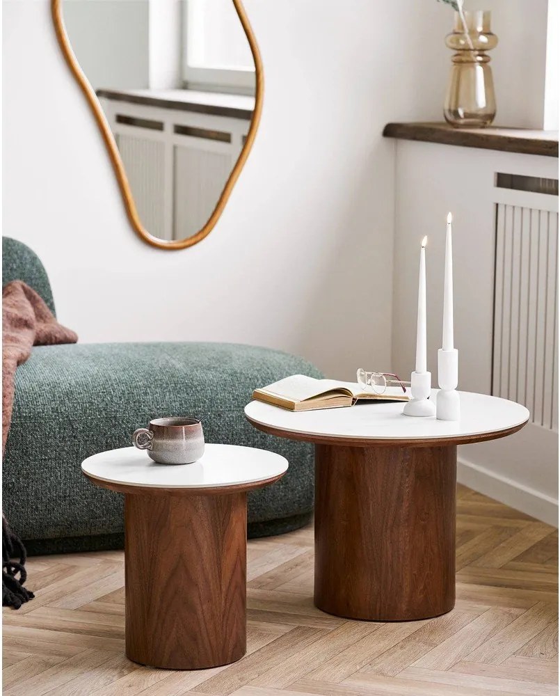 Kerek tárolóasztal kerámia asztallappal ø 40 cm Noli – House Nordic