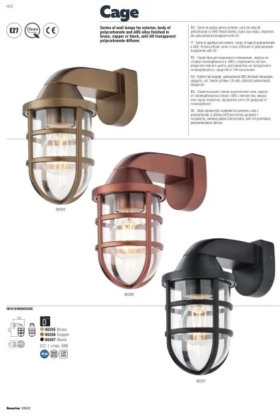 Redo 90207 - Kültéri fali lámpa CAGE 1xE27/28W/230V IP44 fekete