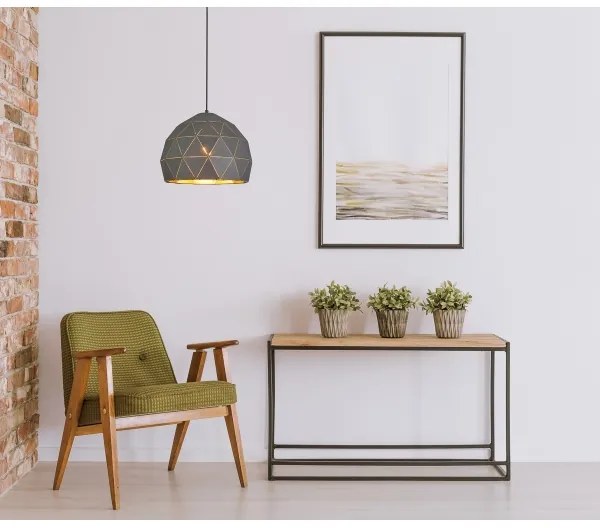 ITALUX MDM-3471-1 GR+GD - Csillár zsinóron HARLEY 1xE27/40W/230V antracit