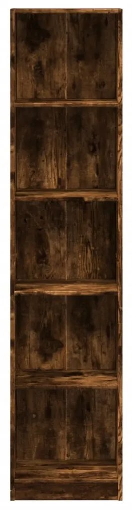 füstös tölgy színű szerelt fa könyvszekrény 40 x 24 x 176 cm