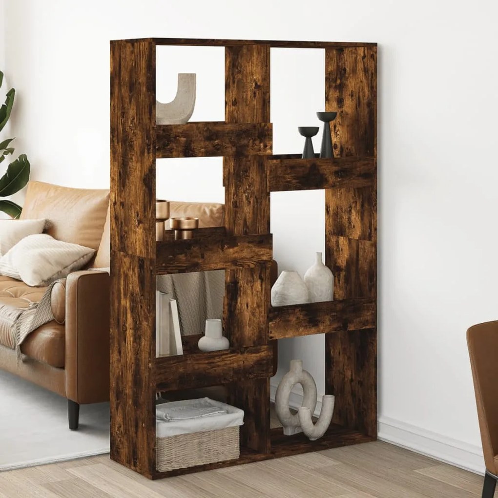 füstös tölgy színű szerelt fa térelválasztó 100 x 33 x 155,5 cm