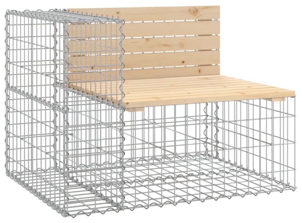 tömör fenyőfa gabion kerti pad 287x71x65,5 cm