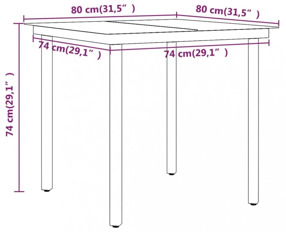3 részes szürke és fekete kerti étkezőgarnitúra párnákkal