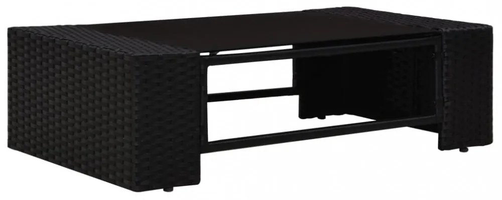 3 részes fekete polyrattan kerti ülőgarnitúra