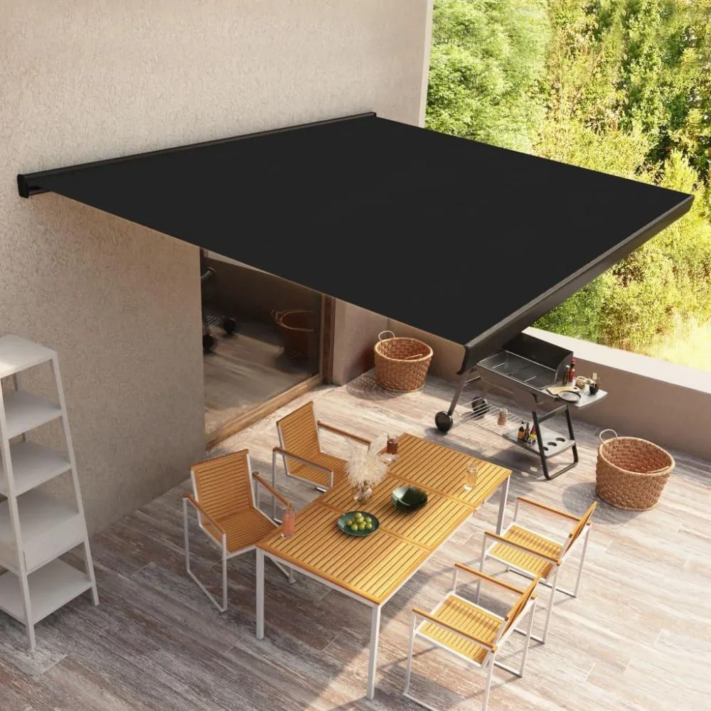 vidaXL antracitszürke motorizált kazettás napellenző 300x250 cm