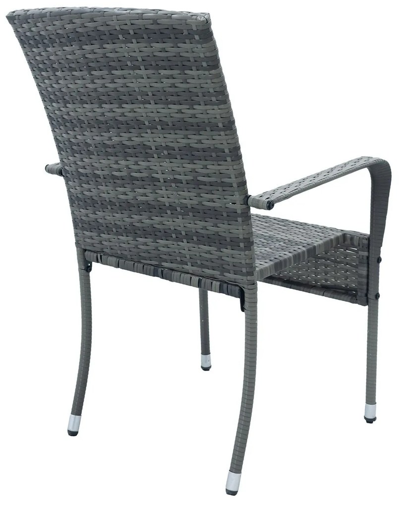 Juskys Yoro rattan székek 4 darabos - melírozott szürke