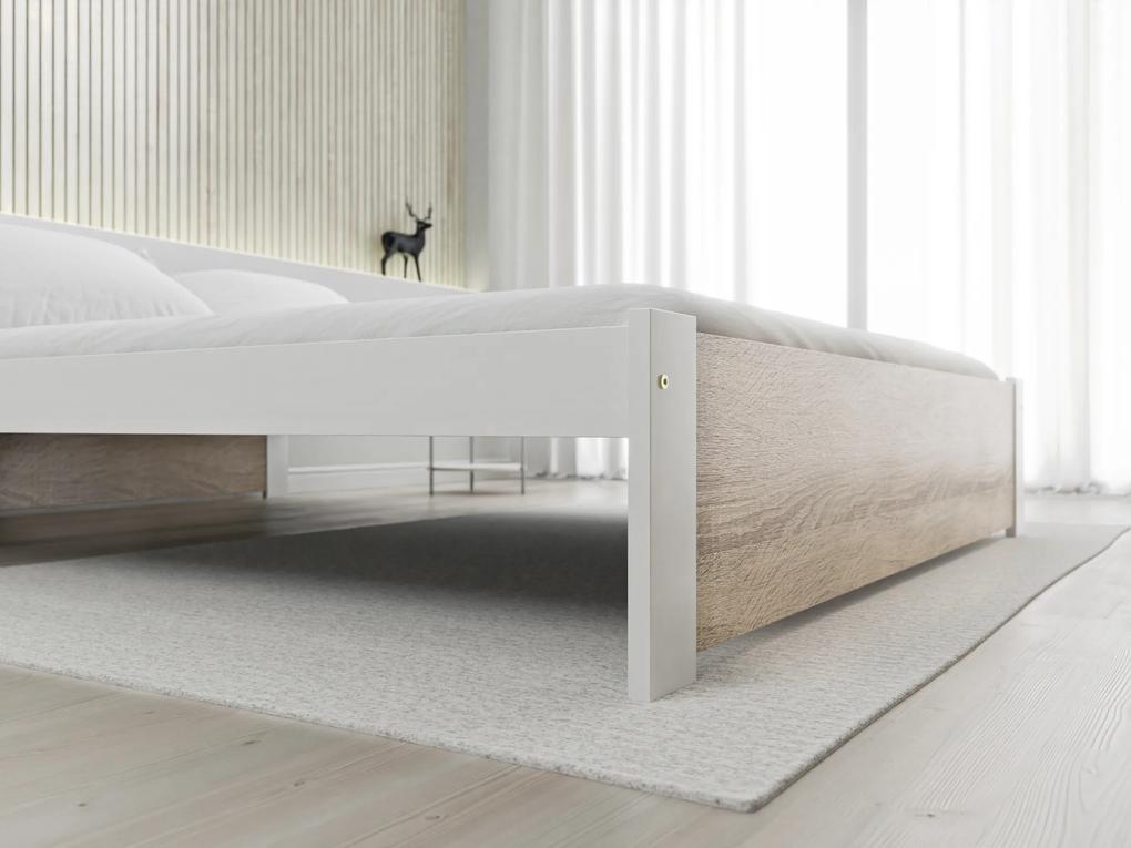 IKAROS ágy 120 x 200 cm, fehér/sonoma tölgy Ágyrács: Léces ágyrács, Matrac: Coco Maxi 19 cm matrac