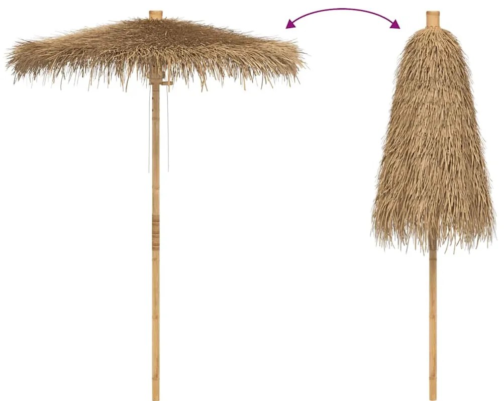 bambusz tiki esernyő banánlevél ernyővel 150 cm