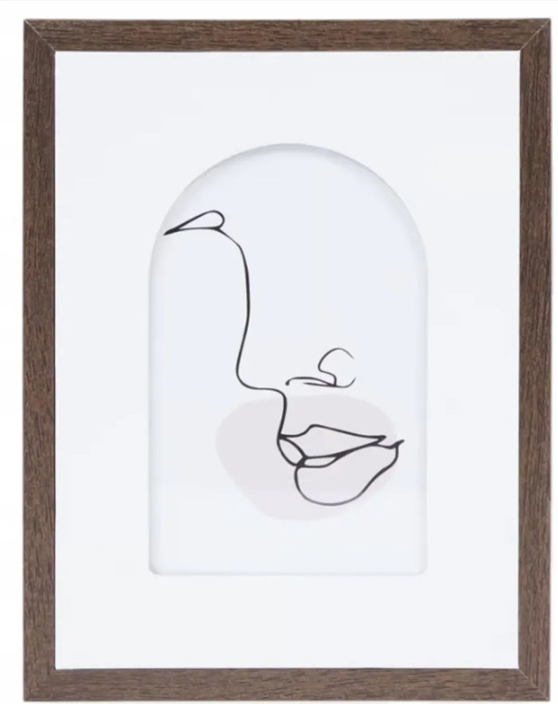 Fa képkeret íves barna ajándéktárgy dekoráció