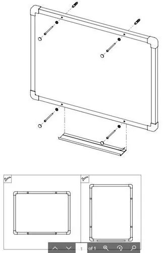 BoardOK fehér mágneses tábla, 120 x 90 cm, piros