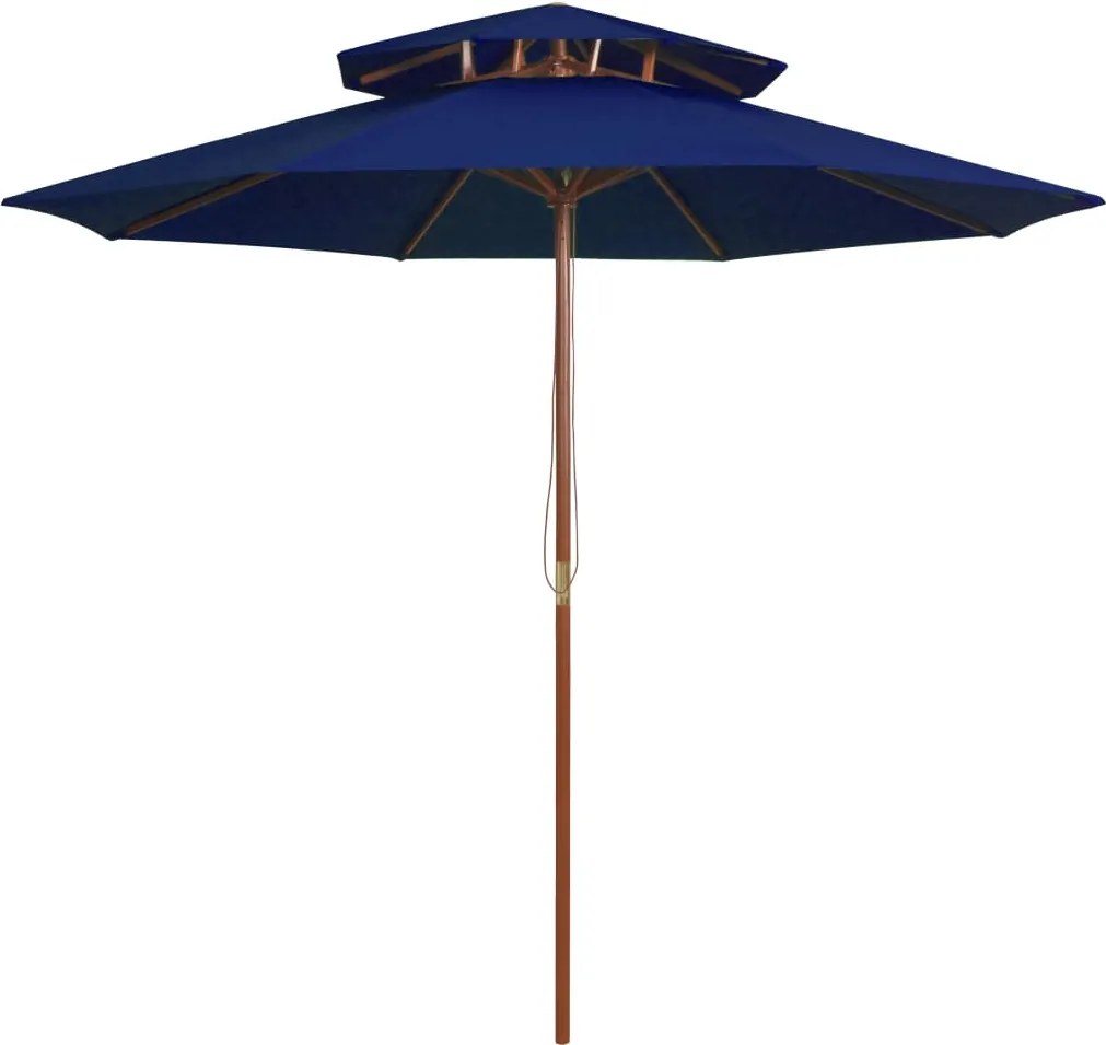 vidaXL kék kétszintes napernyő farúddal 270 cm