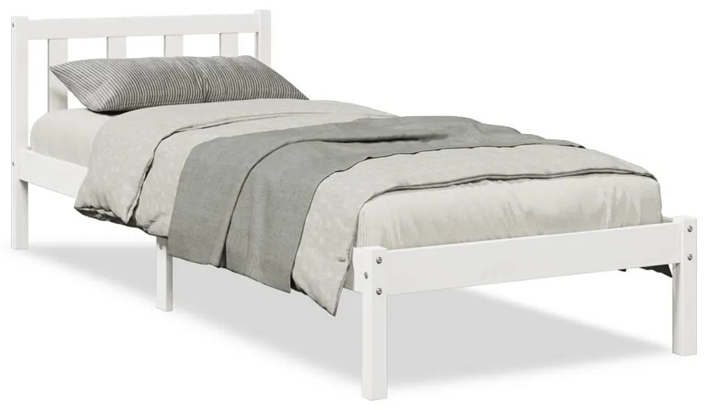fehér tömör fenyő extra hosszú ágykeret matrac nélkül 90x210 cm