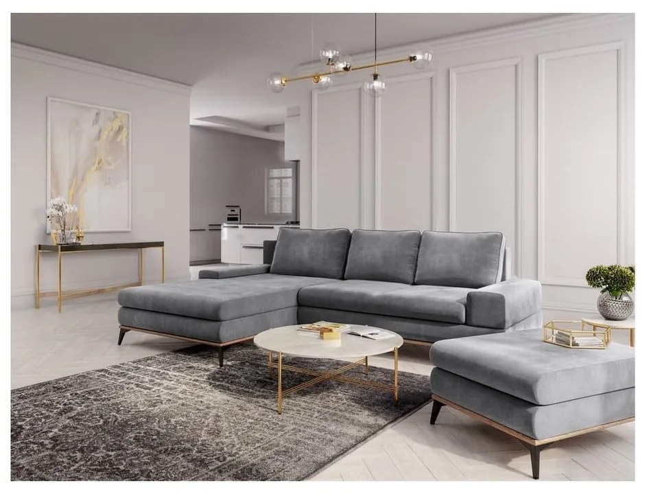 Astre szürke puff bársony kárpittal - Windsor &amp; Co Sofas