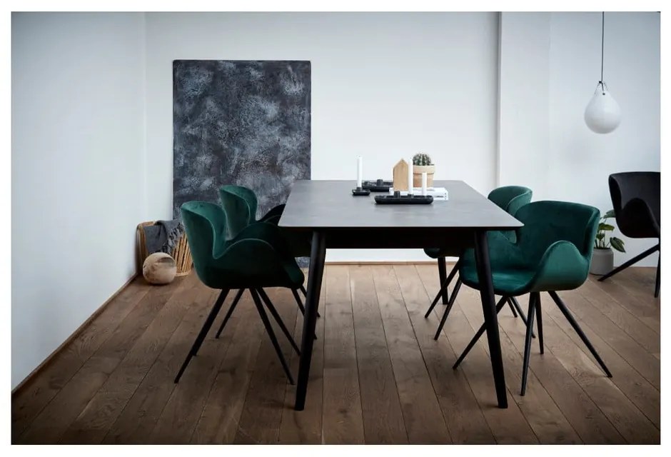 Zöld kárpitozott karfás étkezőfotel Gaia – DAN-FORM Denmark