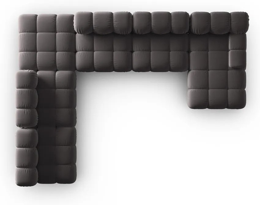 Sötétszürke bársony kanapé 379 cm Bellis – Micadoni Home