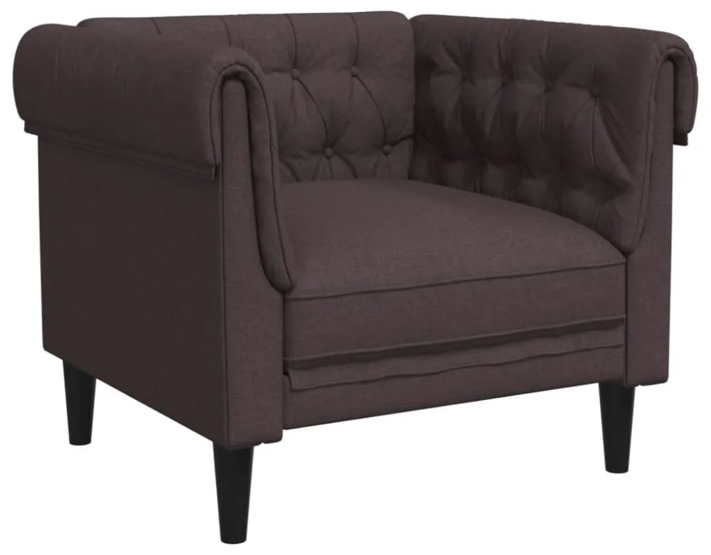 sötétbarna szövet Chesterfield kanapé