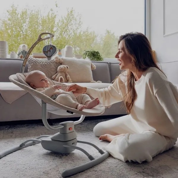 Lionelo - Zenélő babahinta RIO 4xC bézs latte + távirányító