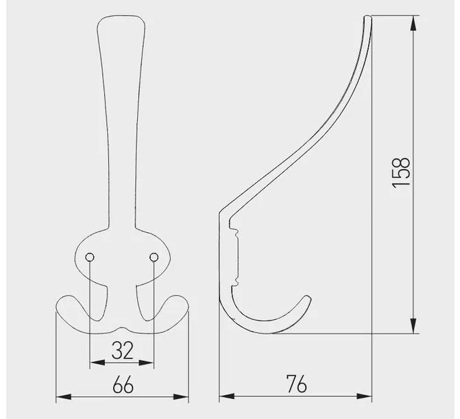 Fogas fém, CORUNA-D, kalaptartós, sárgaréz