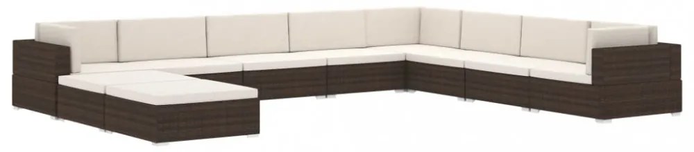 1 db szürke polyrattan moduláris középső kanapé párnákkal