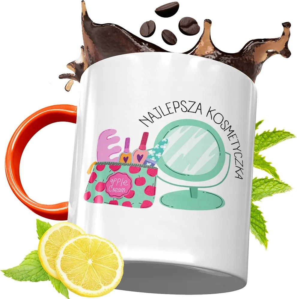 Narancssárga Bögre Kozmetikusnak Ajándék fényképes nyomattal