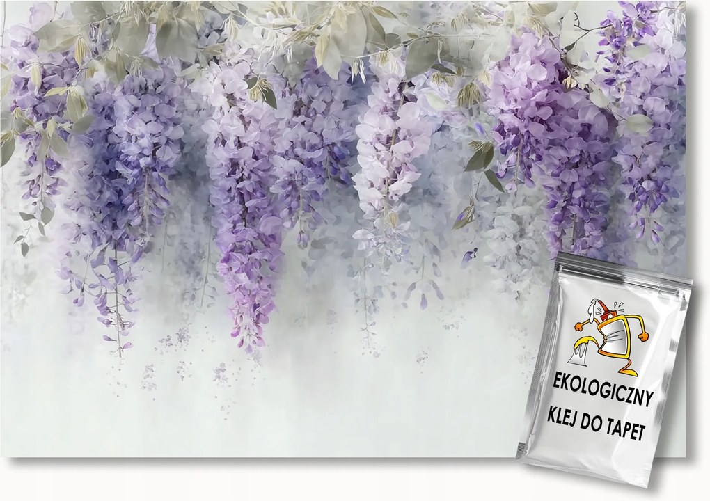 Fotótapéta Flizelina Természet Kert Bokor Virágok Lila Bézs 250x175 ragasztó