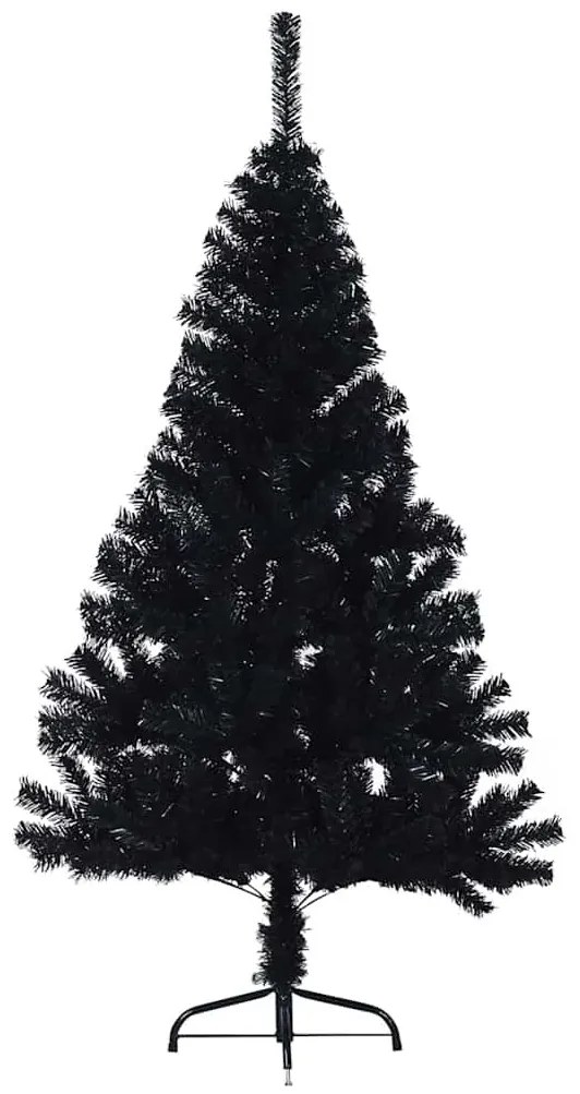 Mesterséges, előre világított karácsonyi fa Fekete 150 cm PVC
