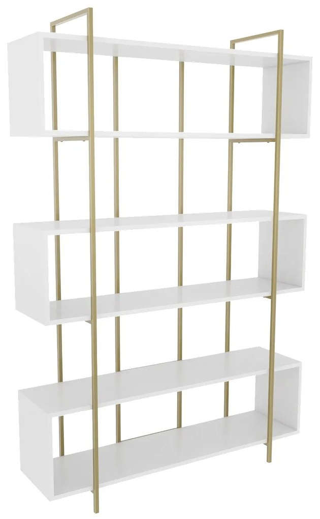 könyvespolc Bruti - White, Gold