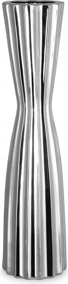 Dekorációs váza 20X76 ezüst dolomitból, függőleges mintával