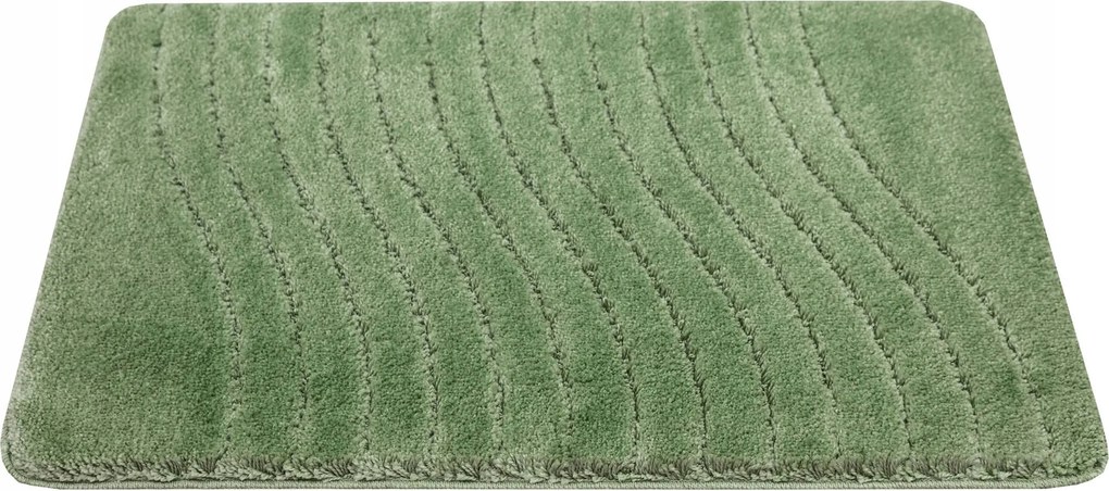 Fürdőszobaszőnyeg Konyha Csúszásgátló Zöld Hullámos Szőnyeg Sara 60x100 cm