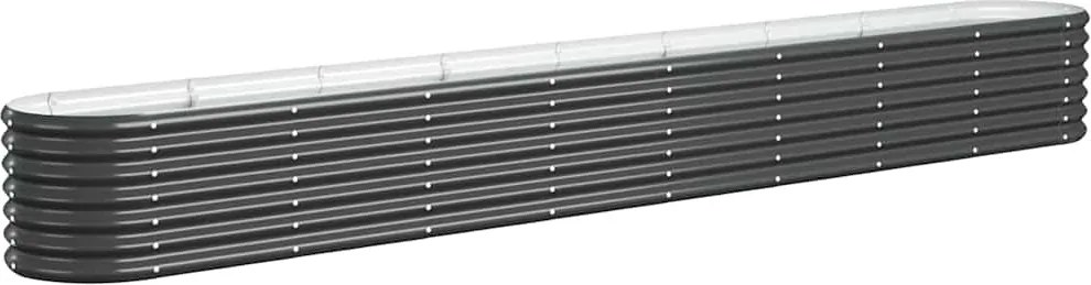 vidaXL antracitszürke horganyzott acél kerti magaságyás 332x40x36 cm