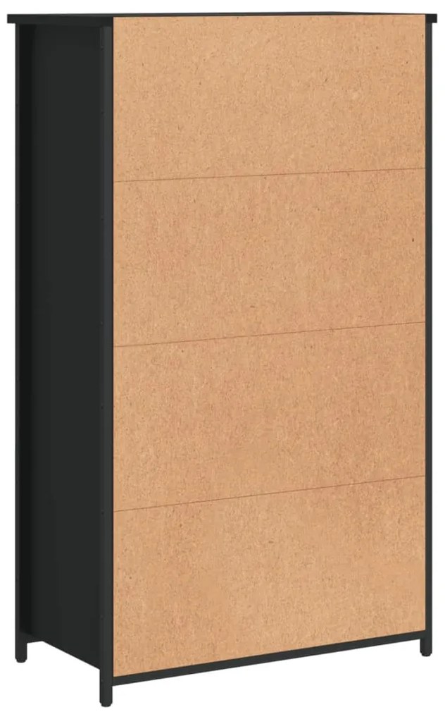 fekete szerelt fa magasszekrény 62 x 32 x 103,5 cm