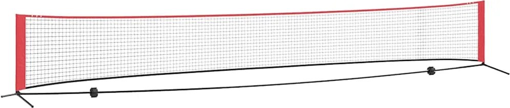 vidaXL Tenisz háló Fekete és piros 595 x 90,5 x 87 cm Poliészter