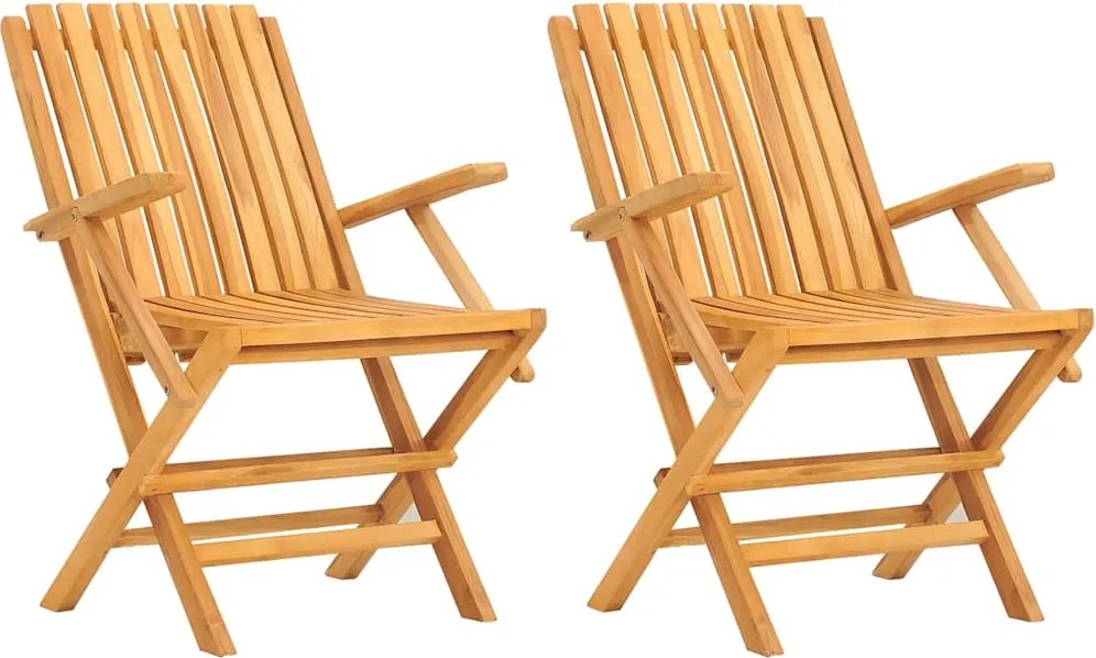 vidaXL 2 db tömör tíkfa összecsukható kerti szék 61 x 67 x 90 cm