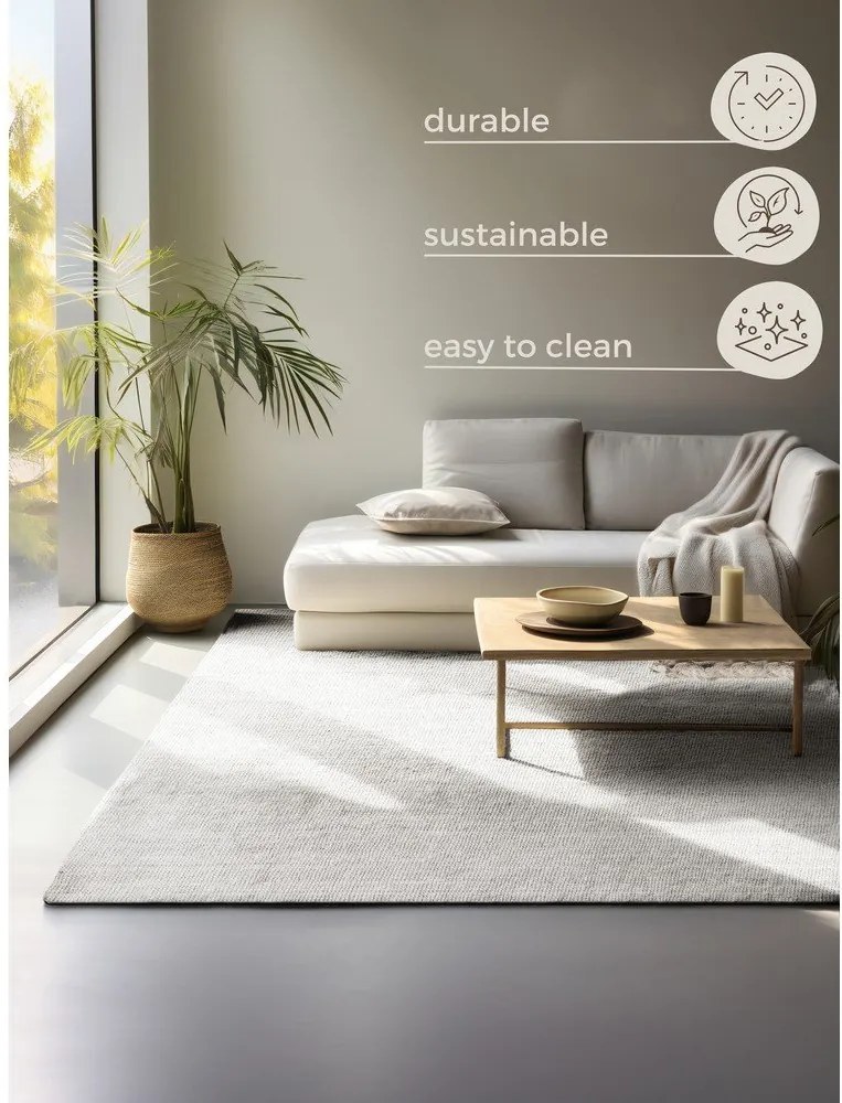 Világosszürke kétoldalas-kézi szövésű juta szőnyeg 60x90 cm Bouclé Jaipur – Hanse Home