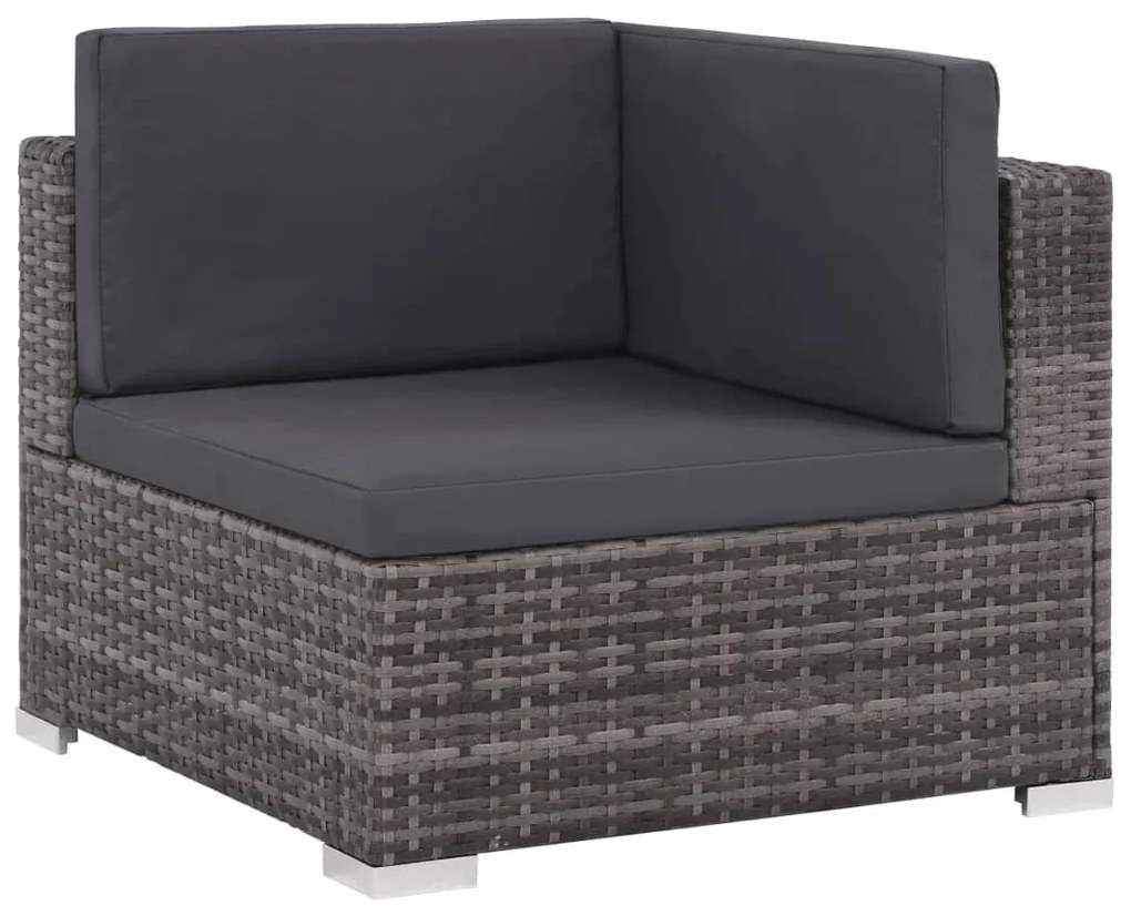 6 részes szürke polyrattan kerti ülőgarnitúra párnákkal