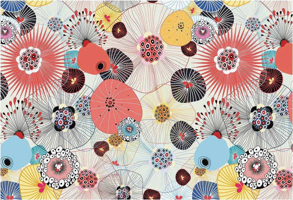 Fotótapéta Flizelin Dekoratív az irodába Színes virágok 152x104 Ragasztó