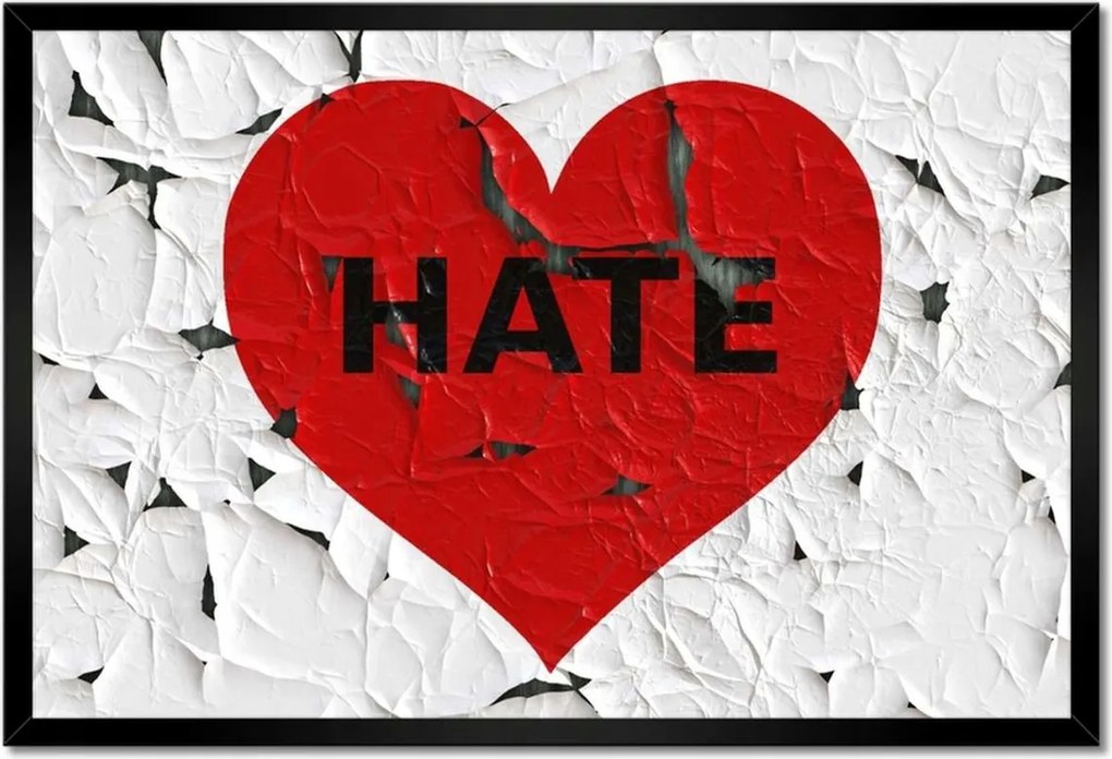 Poszterek keretben 60x40 Szív Hate
