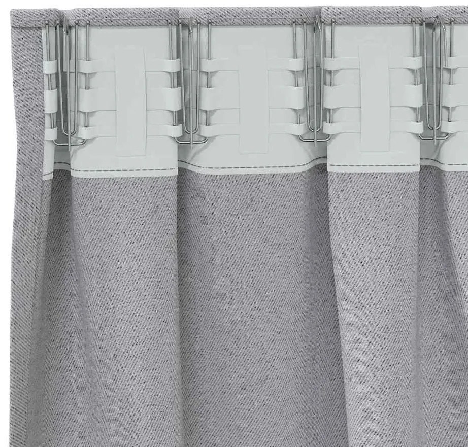 Függönyök függönyökkel 2 pcs Világosszürke 260x140cm Poliészter