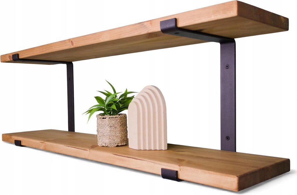 Polc Akasztós könyvespolc dupla Loft konyhai könyvespolc 70cm x 25cm